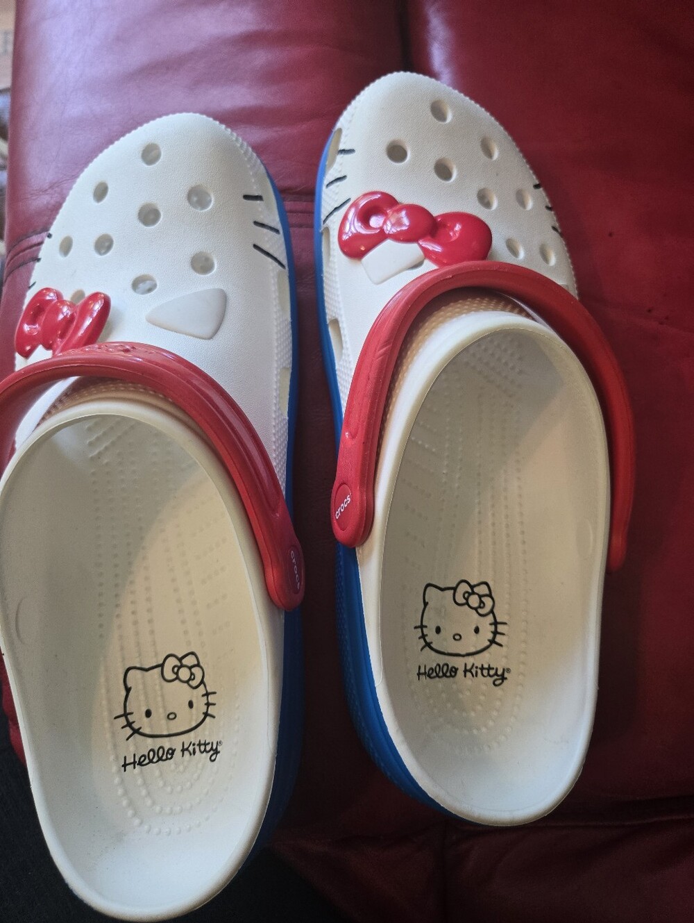 Hello Kitty White, Red & Blue Kids Slip-On Sandals
